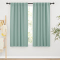 RYB HOME Aqua Blackout Curtains for Bedroom 63 inches Long - Thermal Insulated Curtains and Drapes