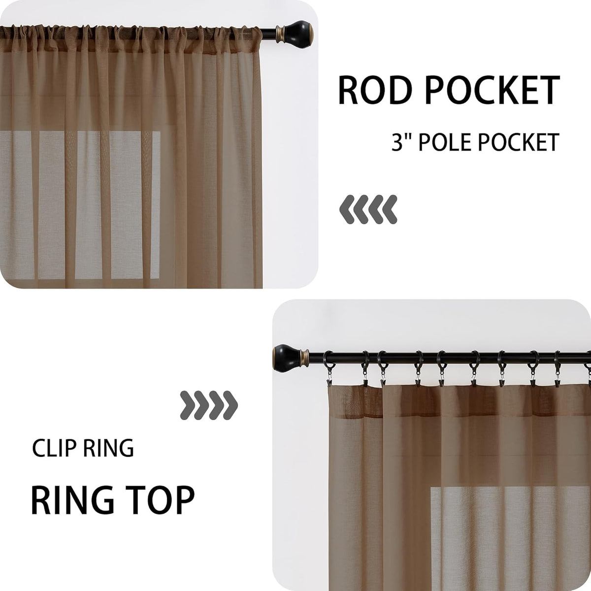 Tollpiz Short Sheer Door Curtains Closet Linen Textured Curtains Sheer Doorway Light Filtering