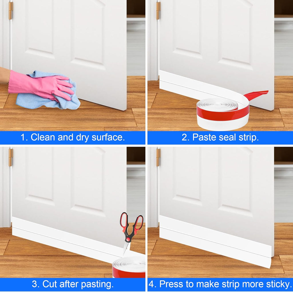 ToLanbbt Weather Stripping Silicone Door Seal Strip 1 in x 20 ft Door Draft Stopper Self Adhesive