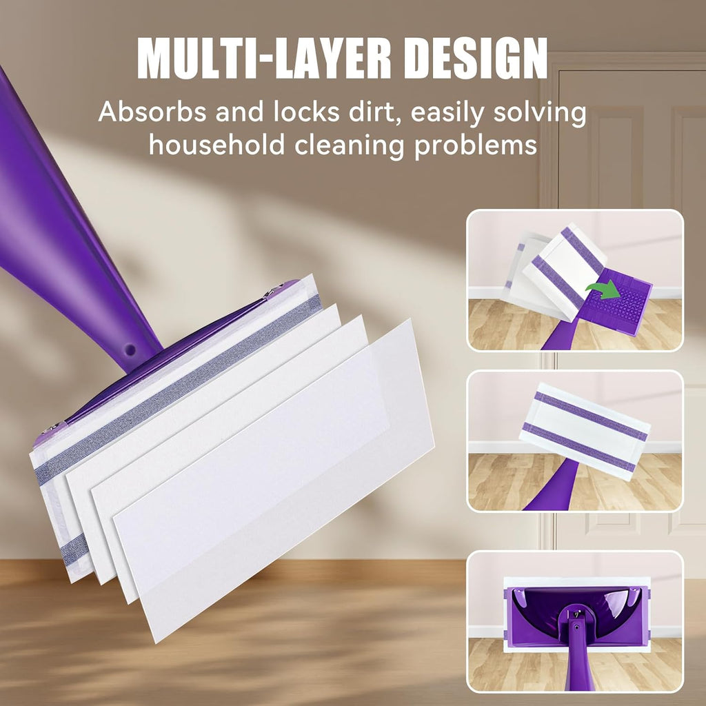 80 Pack Disposable Mop Pad Refills for Swiffer Wet Jet Spray Mop，Dry&Wet Mopping Pad Compatible