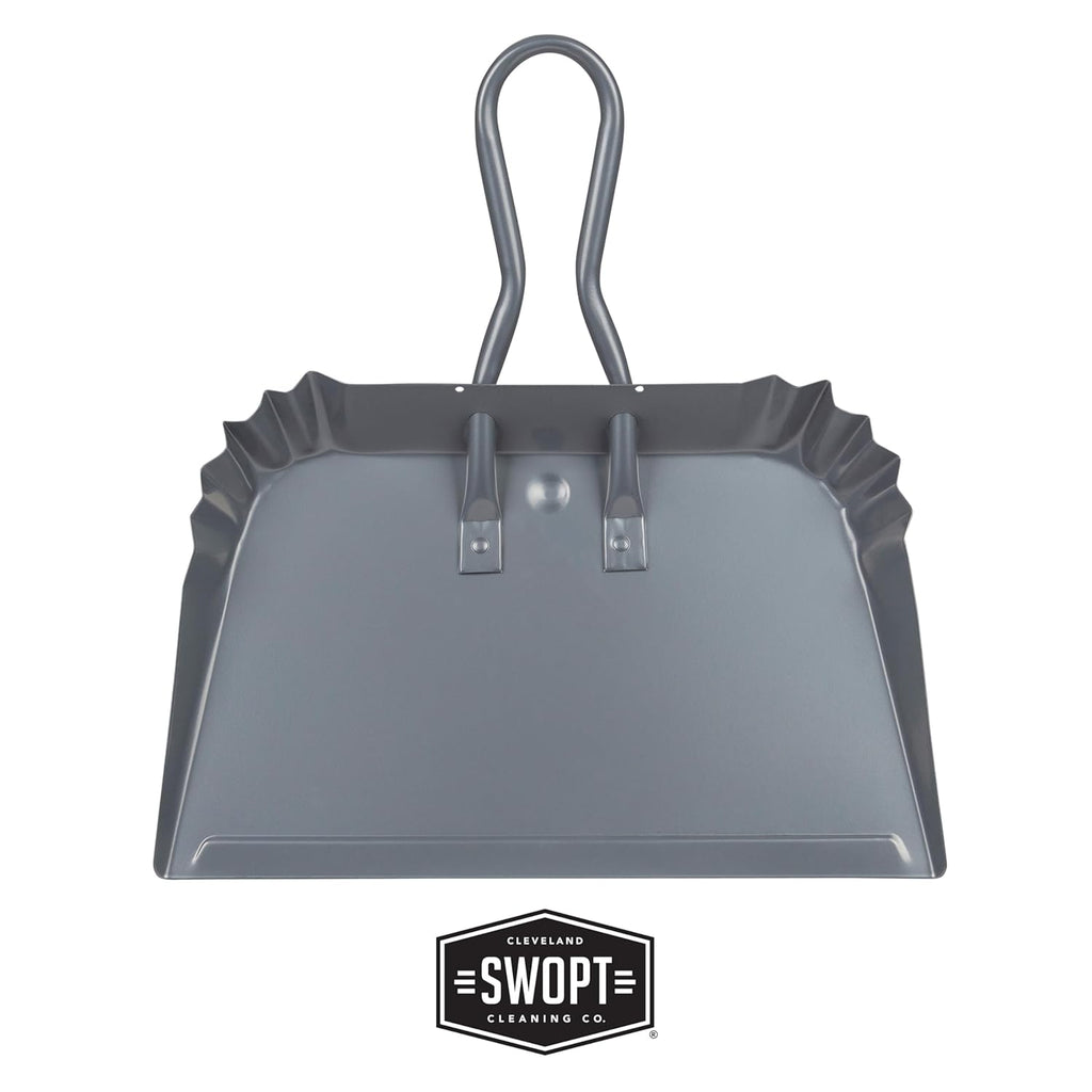 SWOPT Angled Broom Head + Push Broom Head + 17” Steel Dustpan – Multi-Surface Cleaning Kit