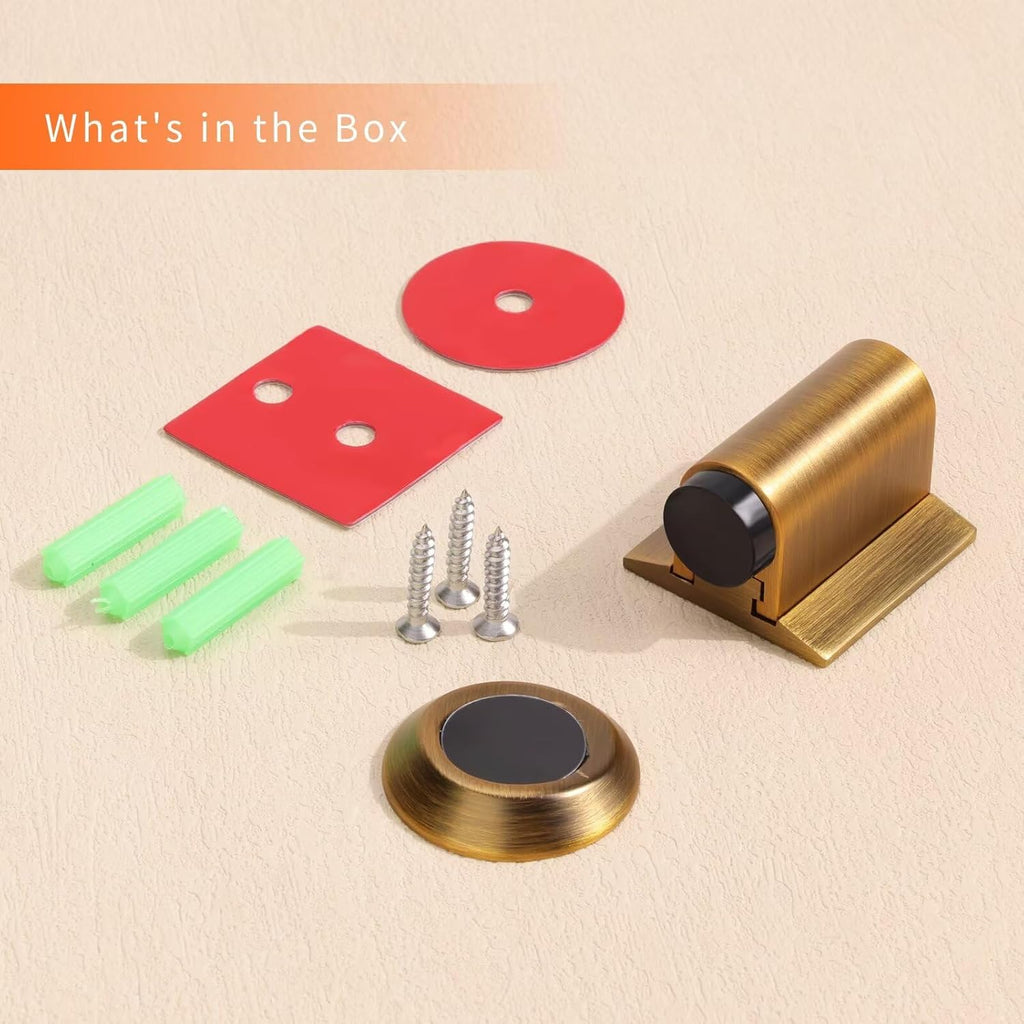Bak Bo Magnetic Door Stoppers 2 Pack Bottom of Door Holder Keep Door Open No Drilling Magnet Floor