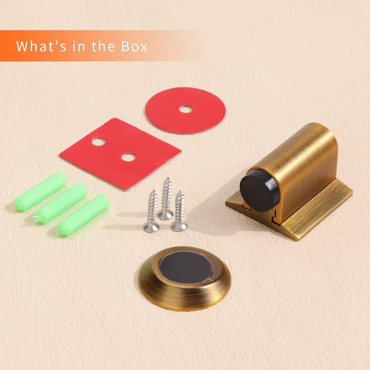Bak Bo Magnetic Door Stoppers 4 Pack Bottom of Door Holder Keep Door Open No Drilling Magnet Floor