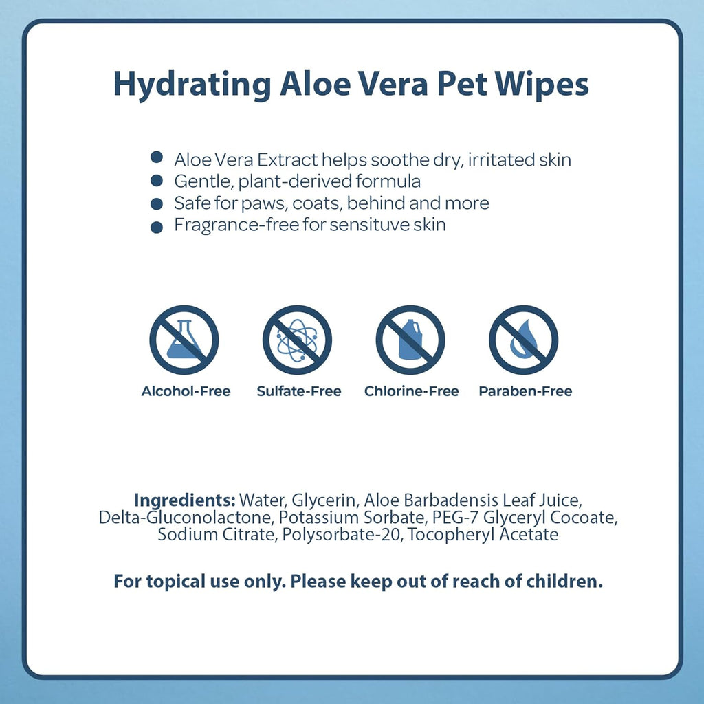 Best Pet Supplies Pet Grooming Wipes for Dogs & Cats,Deodorizer for Coats & Dry, Itchy, or