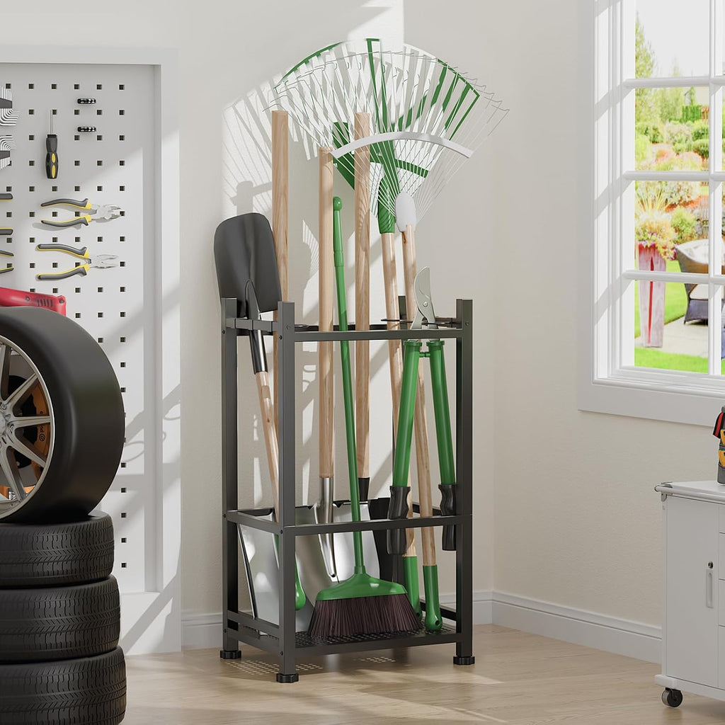 Dirza Garden Tool Organizer,Yard Tool Organizer for Garage Organization and Storage,Garden Tool