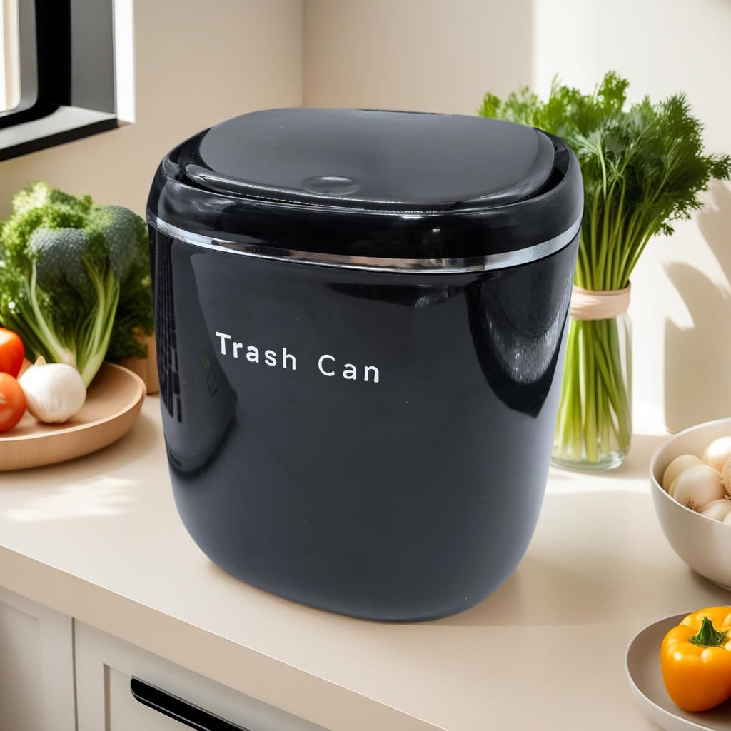 0.8 Gallon Desktop Mini Trash Can with Push-Open Lid, Small Waste Baskets Includes 50 Free Bags