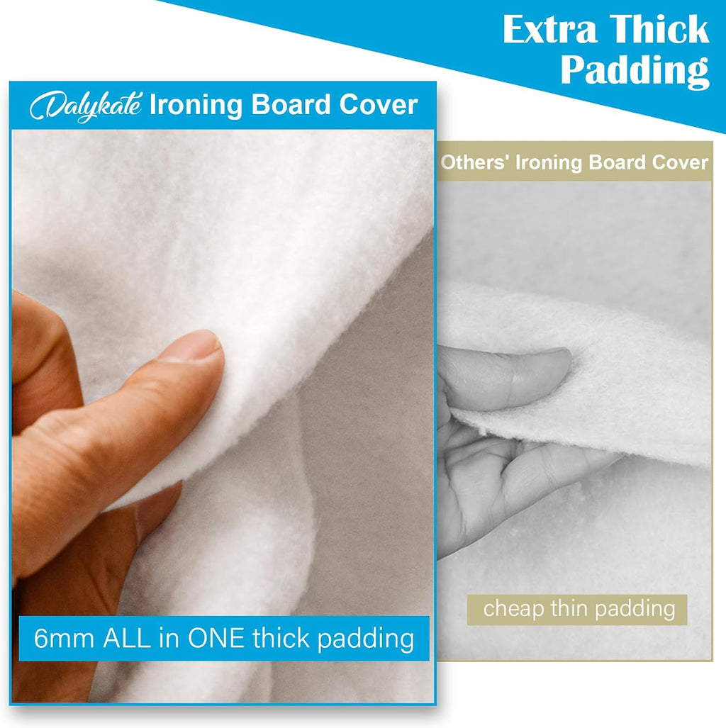Ironing Board Cover for 18" x 49", Extra-Wide Pad with Elastic Edge, Thick Padding, Anti-Scorch