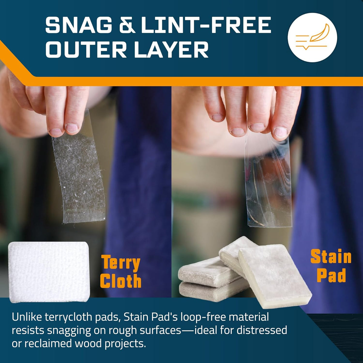 MāKRS Double Thick Stain Pad, Cut-to-Size Staining Pads, 1-Pack, Lint, Snag, Streak-Free