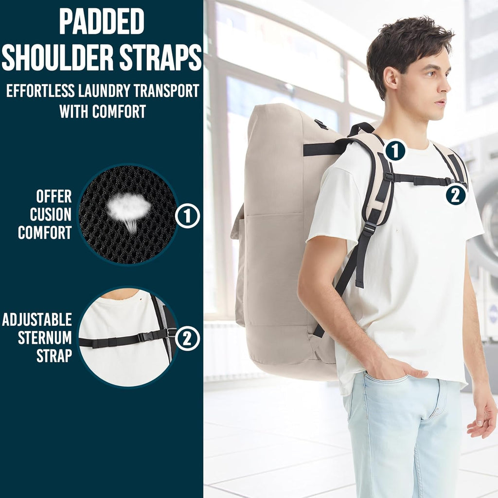 Laundry Backpack with Shoulder Straps，Laundry Bag Extra Large 115L，Laundry Backpack Heavy Duty with