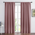 RYB HOME Living Room Curtains Blackout - Light Block Energy Efficiency Small Window Treatment