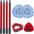 Spin Mop Replace Head, Base, Scrubber, Mop Handle for OCedar RinseClean 2-Tank System, Include 2
