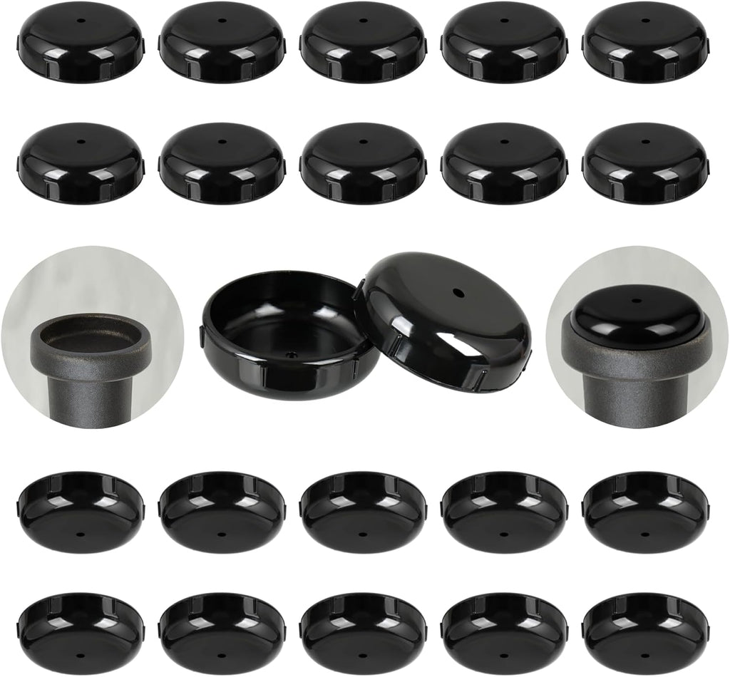 Wrought Iron Patio Furniture Feet Caps - Furnigear 1-1/2" Round Plastic Outdoor Chair Leg Caps