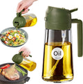 YARRAMATE 16oz/470ml Glass Olive Oil Sprayer for Cooking with Stickers, 2 in 1 Oil Dispenser for