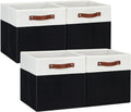 DULLEMELO Fabric Storage Bins for Shelves, Cube Storage Organizer Bins with PU Handles, Set of 4