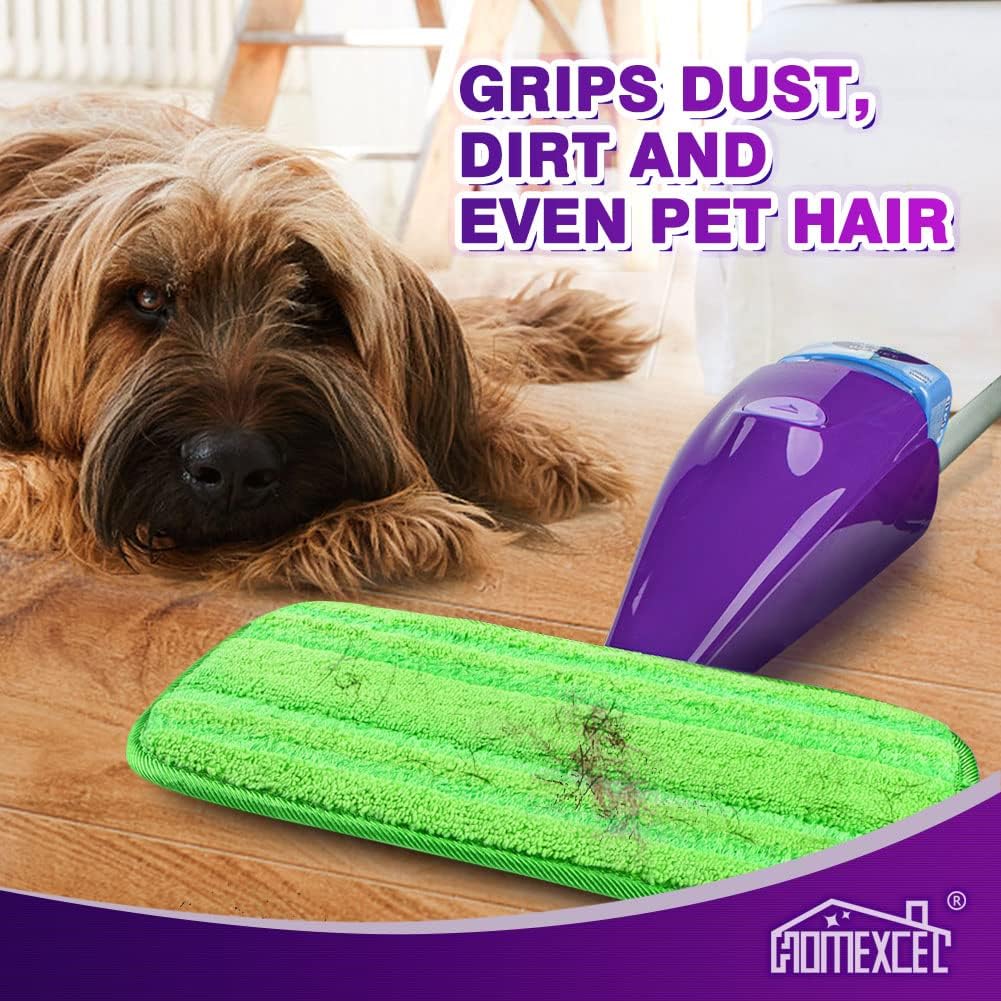 HOMEXCEL Microfiber Mop Pads Compatible with Swiffer Wet Jet,Reusable Machine Washable Swiffer