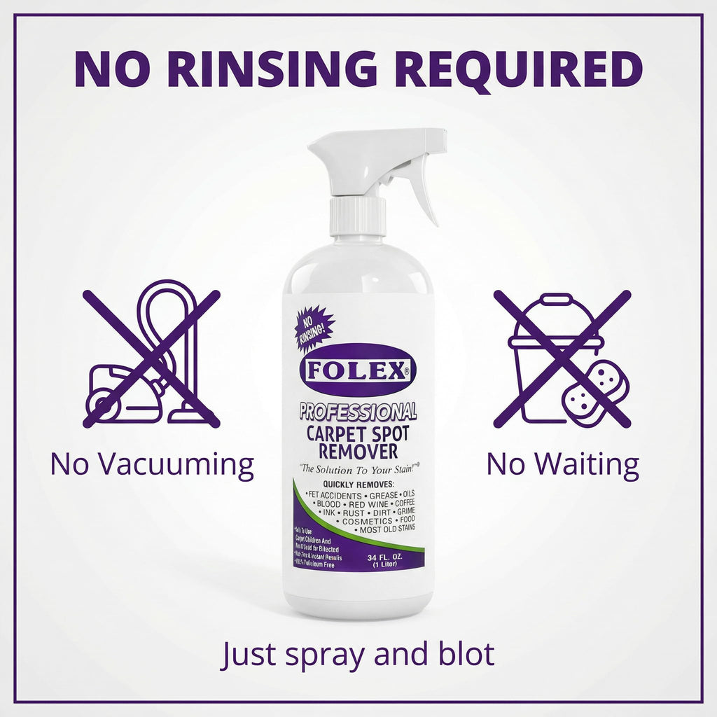 FOLEX - Professional Carpet Cleaner Spray 34 oz - Pet Stain Removal - Instant Stain Removal - No