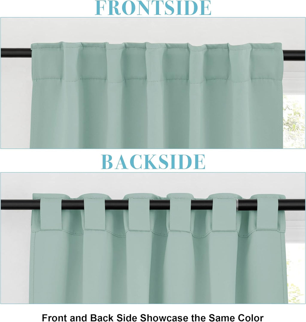 RYB HOME Kitchen Window Curtains - Blackout Privacy Half Window Curtains for Bedroom Bathroom