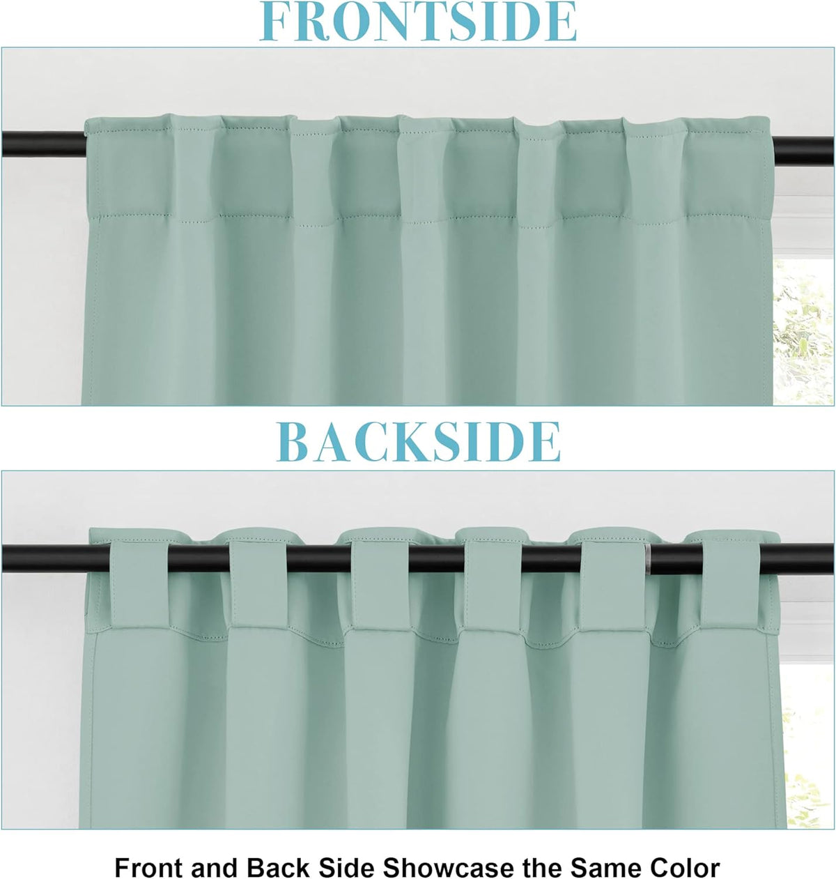 RYB HOME Kitchen Window Curtains - Blackout Privacy Half Window Curtains for Bedroom Bathroom