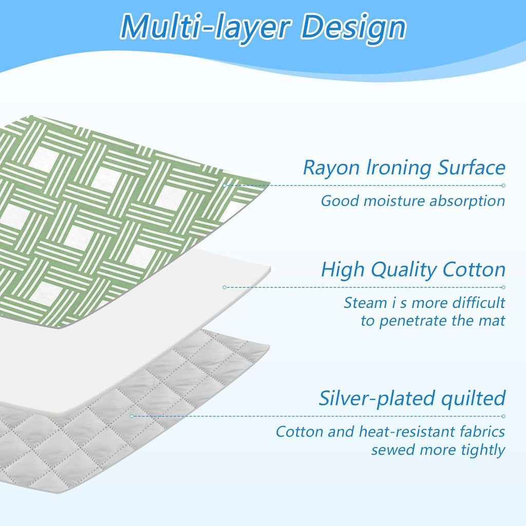 Ironing Mat for Table top Portable Ironing Pad Blanket for Washer Dryer Countertop Travel Green