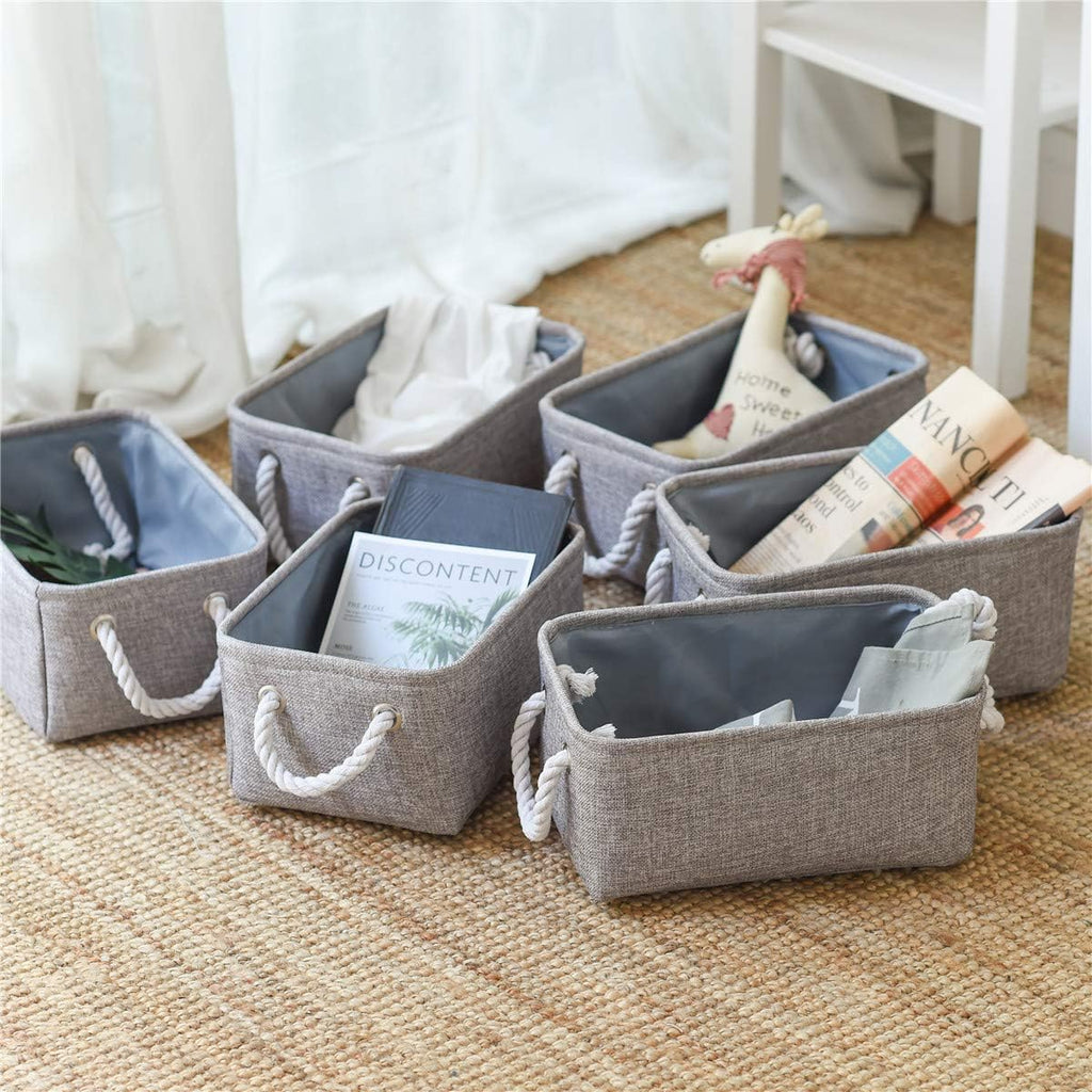 TcaFmac Basket for Organizing Cube Stgorage Bin - Small 6 Pack Fabric Storage Cubes Collapsible