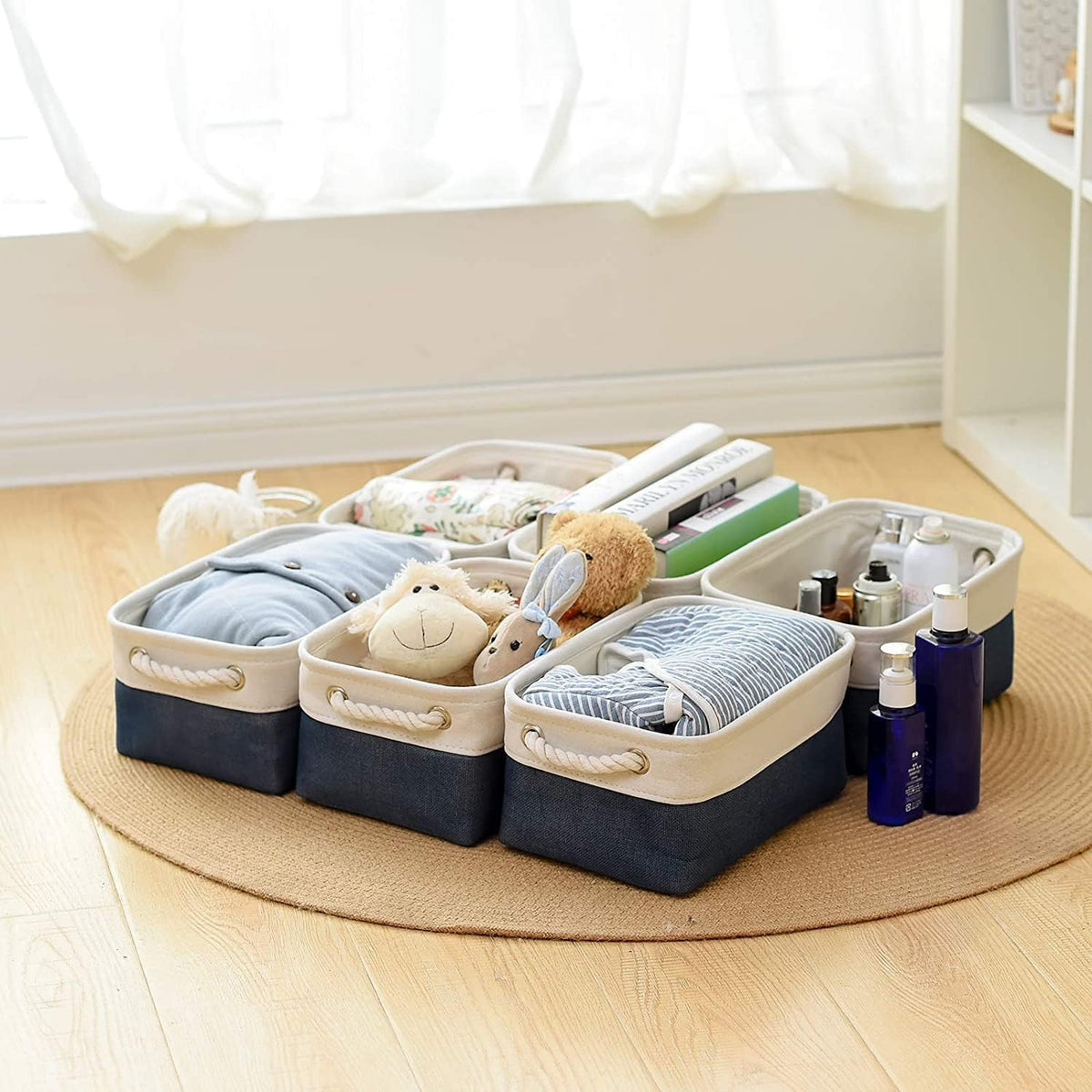 TcaFmac Organization and Storage Cubes - 12x8x5.2 inch Small 6 Pack Collapsible Storage Bins for