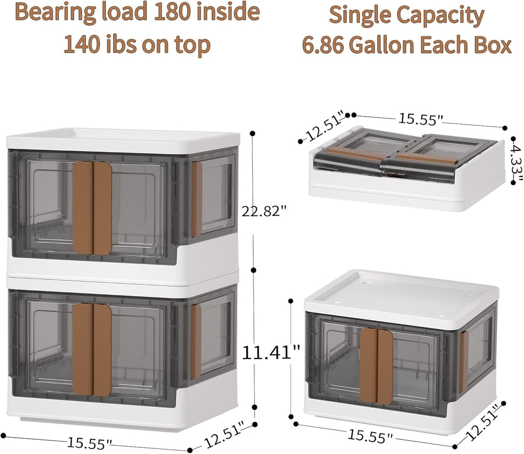 HAIXIN 4 Doors Opening Shelf Organizer, Foldable Closet Organizers and Storage, 6.86 Gal Cube