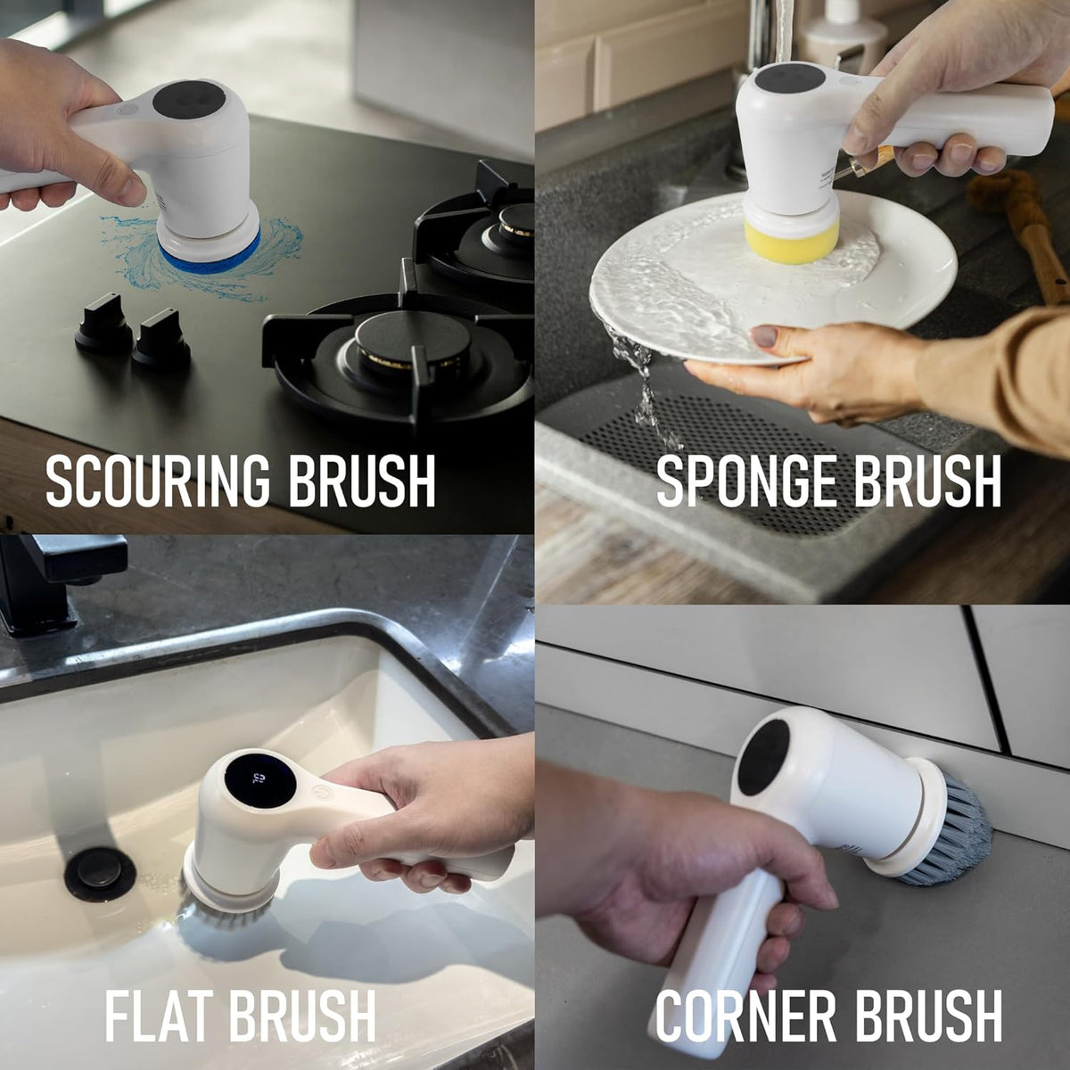 Electric Spin Scrubber,Cordless Cleaning Brush Scrubber for Home, IPX7 Waterproof with 5