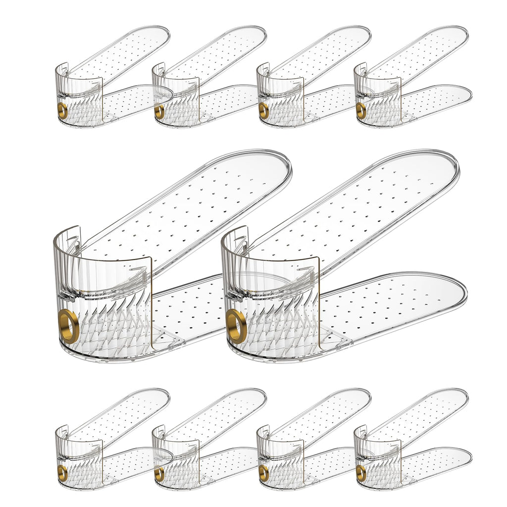 SummerVines Clear 10 Pack Shoe Slot Organizer, Shoe Stacker Organizer Holders for A Pair of Shoes
