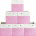 13 x 13 Inch Fine Linen Storage Bins with Handles，Fabric Cube Boxs，Collapsible Basket Organizers