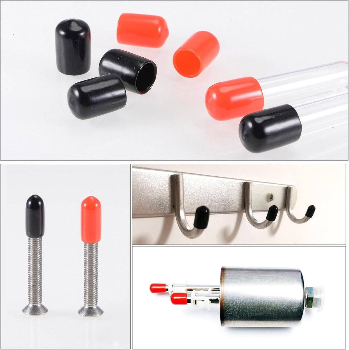 uxcell 20pcs Rubber End Caps 21mm ID Vinyl PVC Round Tube Bolt Cap Cover Screw Thread Protectors