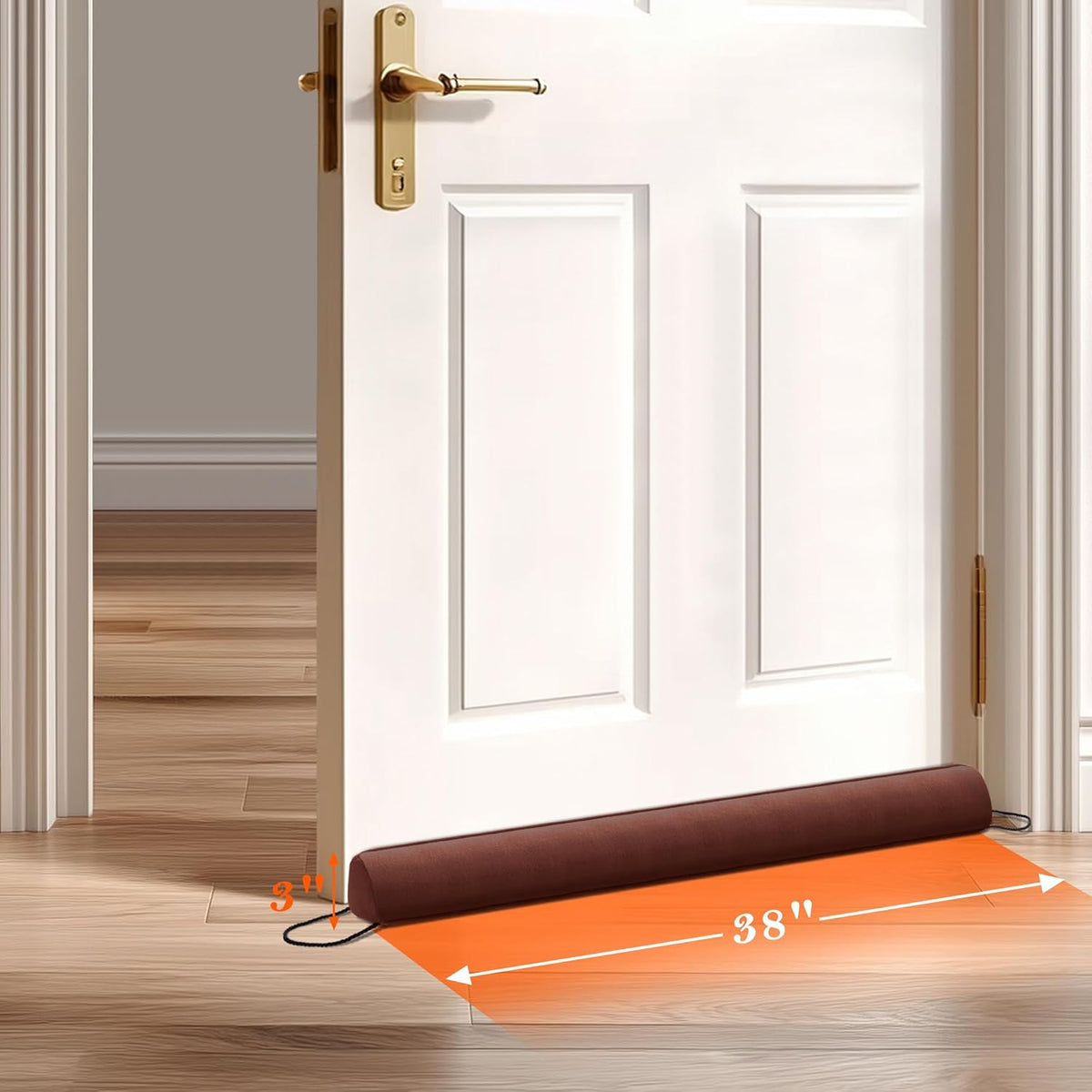 Sunolga 2-Pack 38" Door Draft Stopper Blocks Hot and Cold Air with Removable Washable Cover for