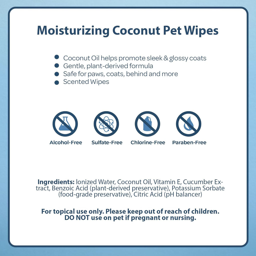 Best Pet Supplies Pet Grooming Wipes for Dogs & Cats,Deodorizer for Coats & Dry, Itchy, or