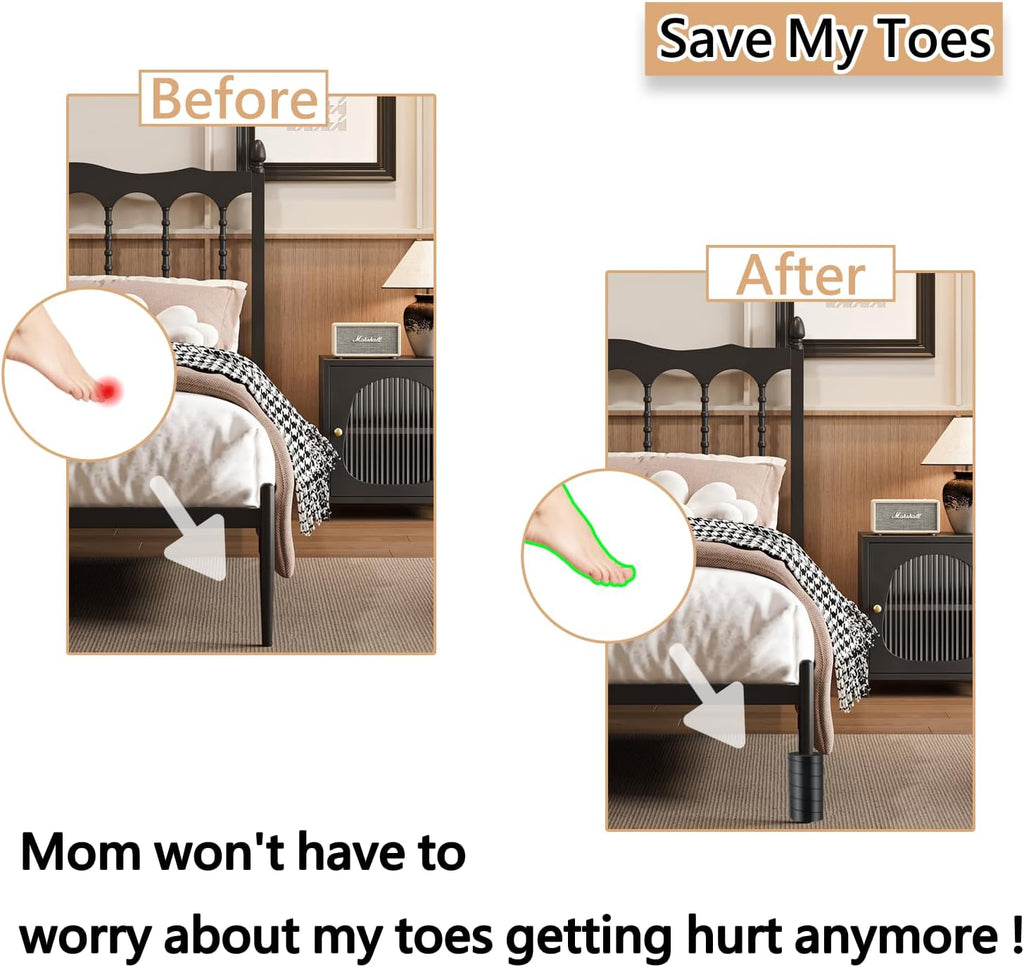 8 Pcs Bed Frame Toe Protectors, Non-Adhesive Bed Frame Leg Covers for Toe Savers, Toe Cushion for