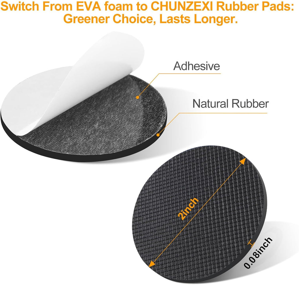 CHUNZEXI Non Slip Furniture Pads - 16 Premium Furniture Grippers Self Adhesive Rubber Furniture