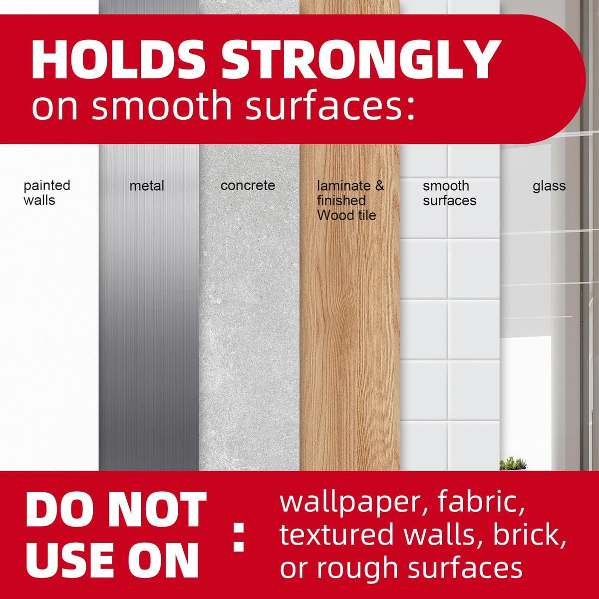 Wall Hooks for Hanging Heavy Duty, Large 12 Self Adhesive Wall with 16 Strips no Damage