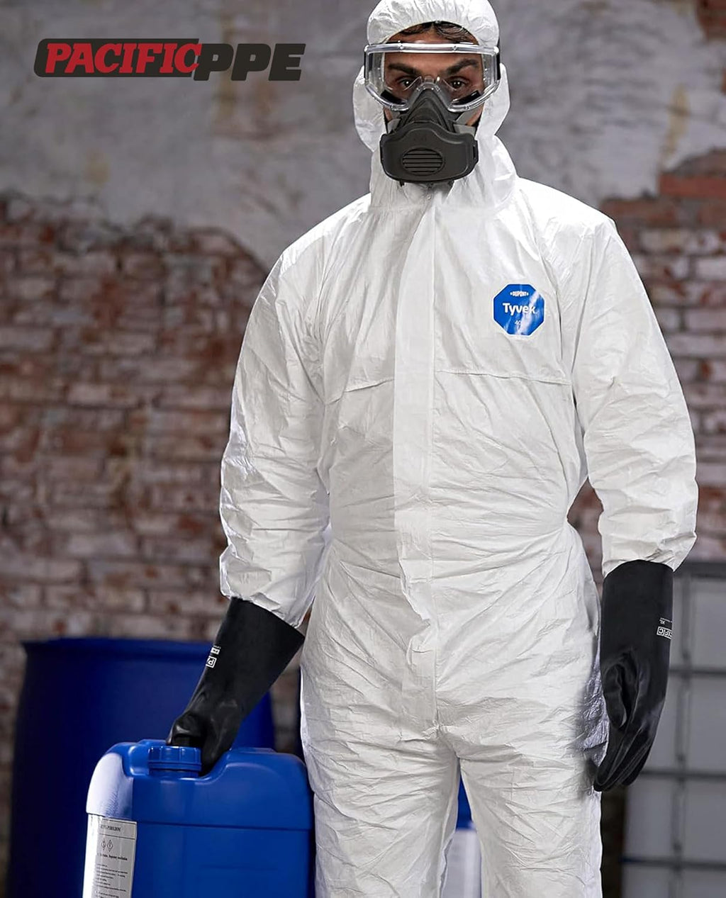 PACIFIC PPE Chemical Resistant Gloves, Heavy Duty Industrial Rubber Gloves, Resist Acid, Alkali and