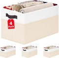 Criusia 4 Pack Baby Clothes Organizer Bins, Fabric Collapsible Storage Baskets with Handles