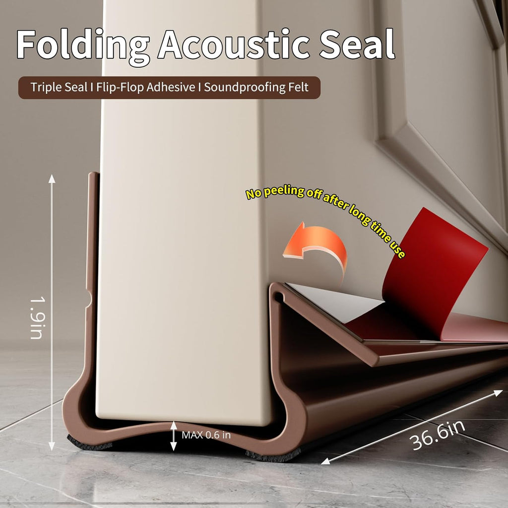 New Upgrade 36.6 inch Under Door Draft Stopper Free Cutting Length， for Bottom of Door，Under Door