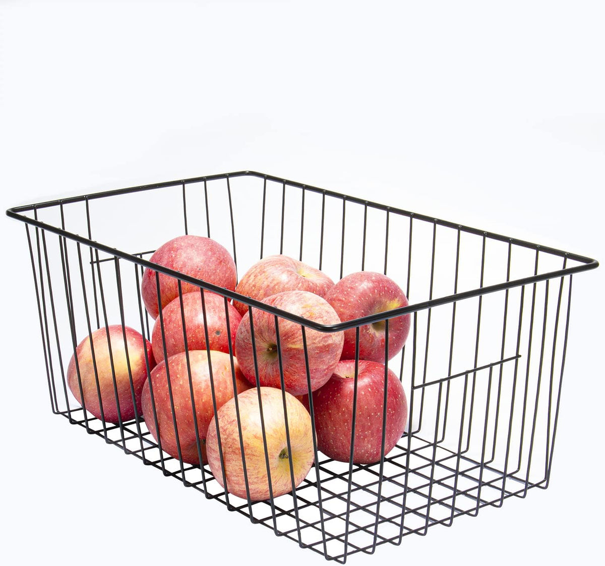 16inch Freezer Wire Storage Organizer Baskets, Household Refrigerator Bin with Built-in Handles for