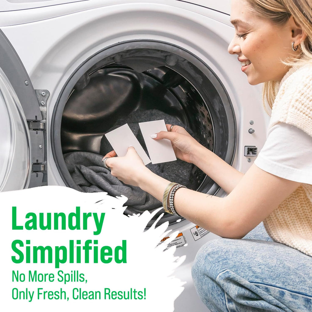 Rockin' Green Hard Rock Travel Laundry Detergent Sheets for Hard Water - Mess-Free Laundry Sheet