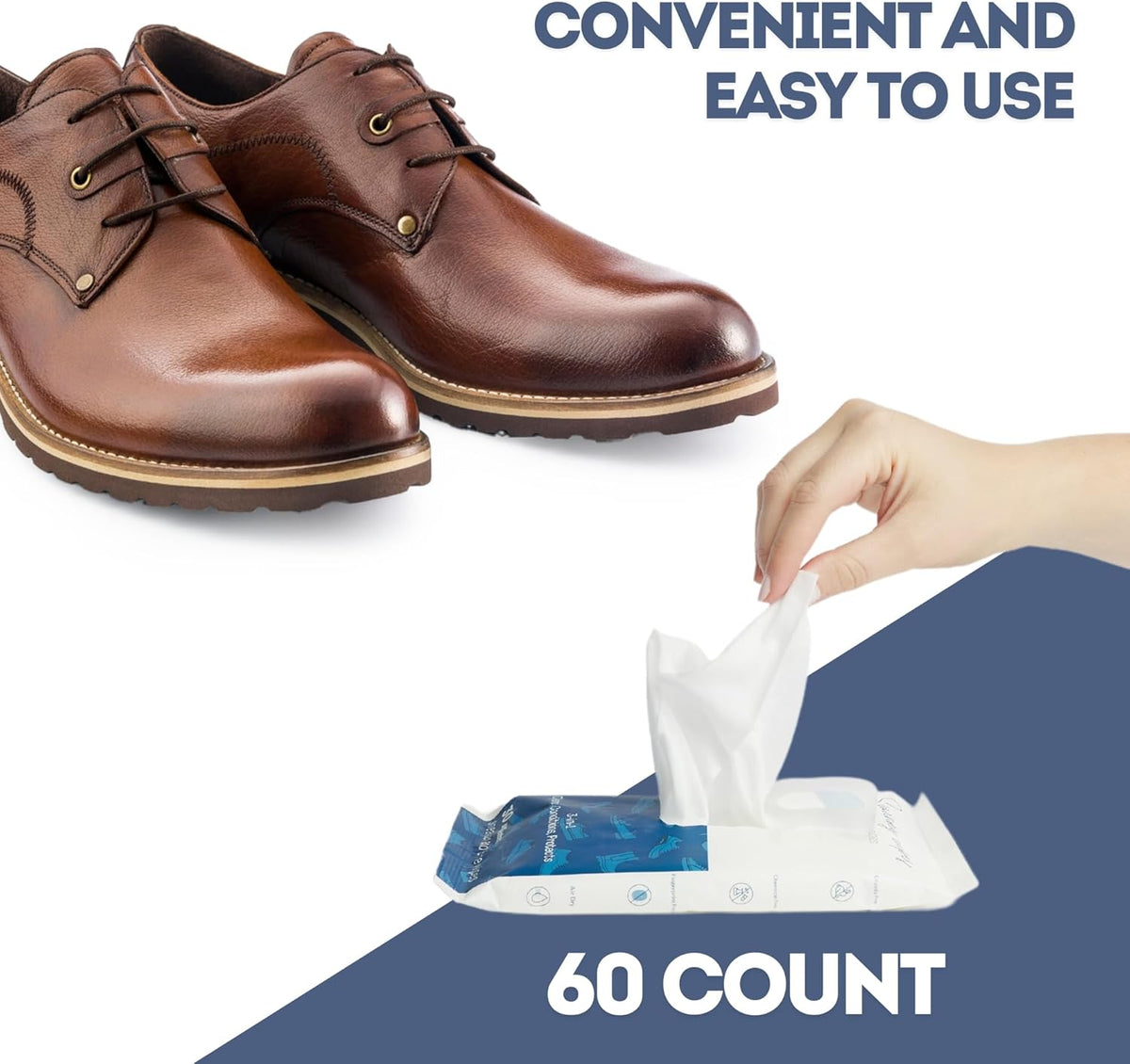 Swanky Shoe Cleaner Wipes - Leather and Sneaker Cleaner, Removes Dirt, Grime and Stains, Quick &