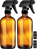 Sally's Organics Empty Amber Glass Spray Bottles - 2 Pack - Large 16oz Refillable Bottle for is
