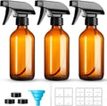 8oz Amber Glass Spray Bottles,3 Pack Glass Spray Bottles Refillable Empty Bottle with Adjustable