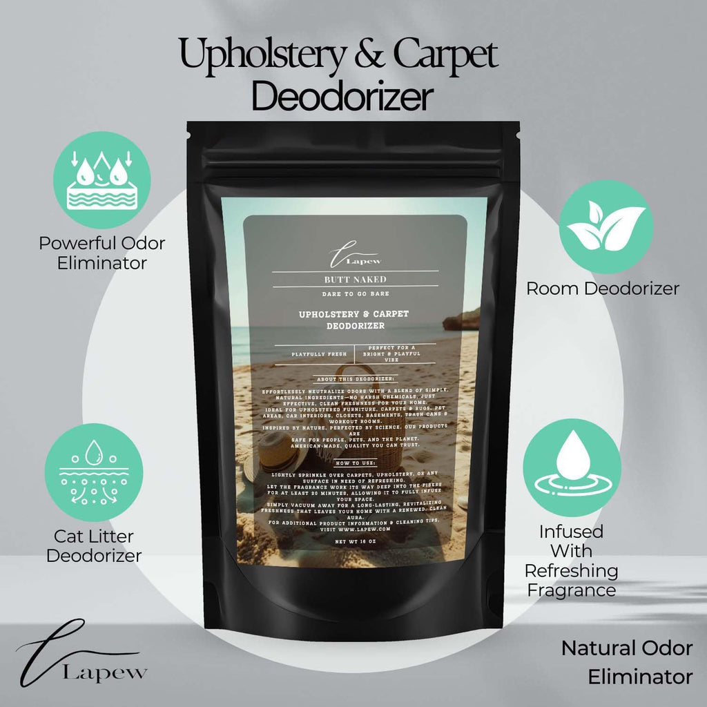 Butt Naked Carpet Freshener Powder: Powerful Odor Eliminator for Home, Upholstery Deodorizer