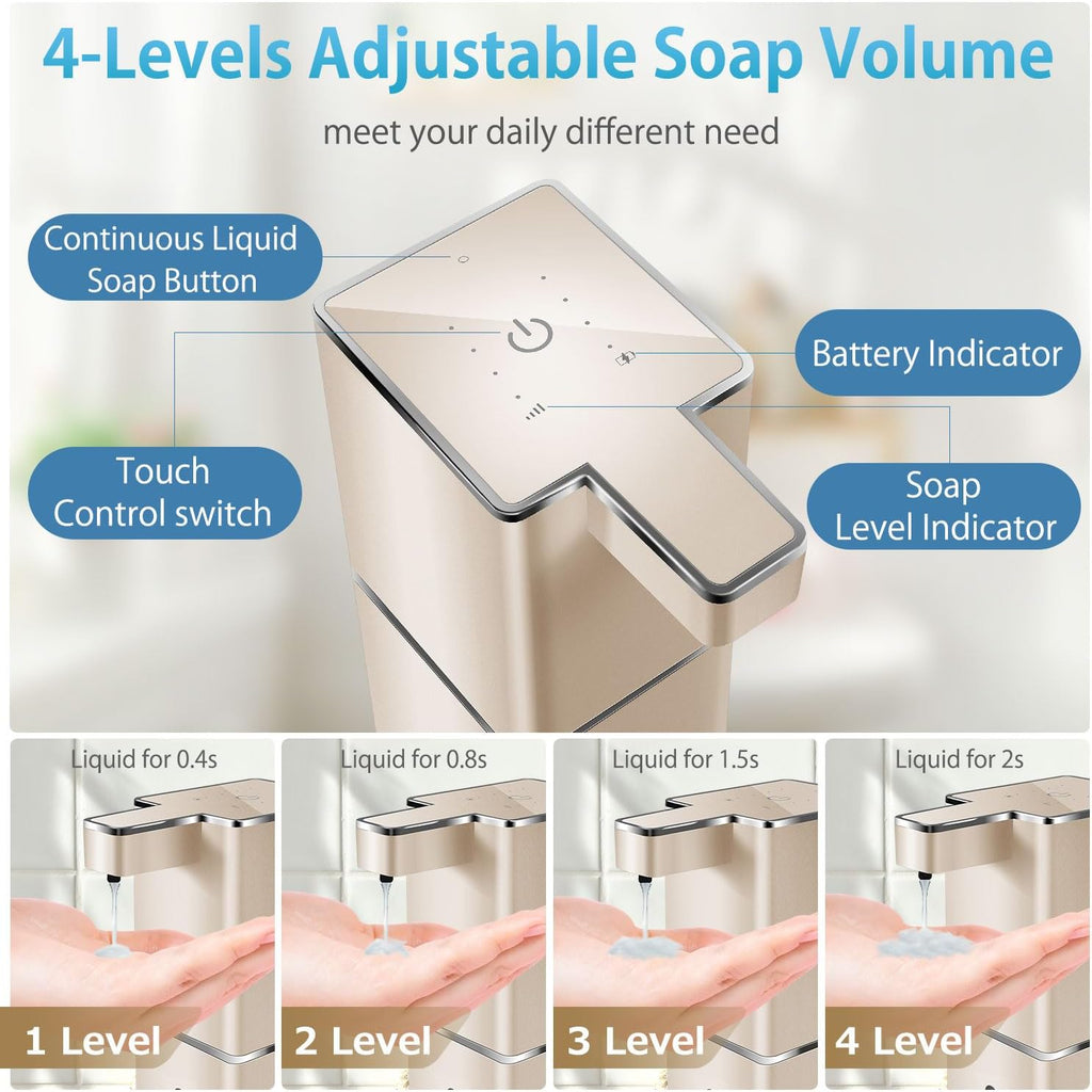 Automatic Liquid Soap Dispenser Touchless Soap Dispenser 380ml/12.8oz Rechargeable, Wall Mounted,4