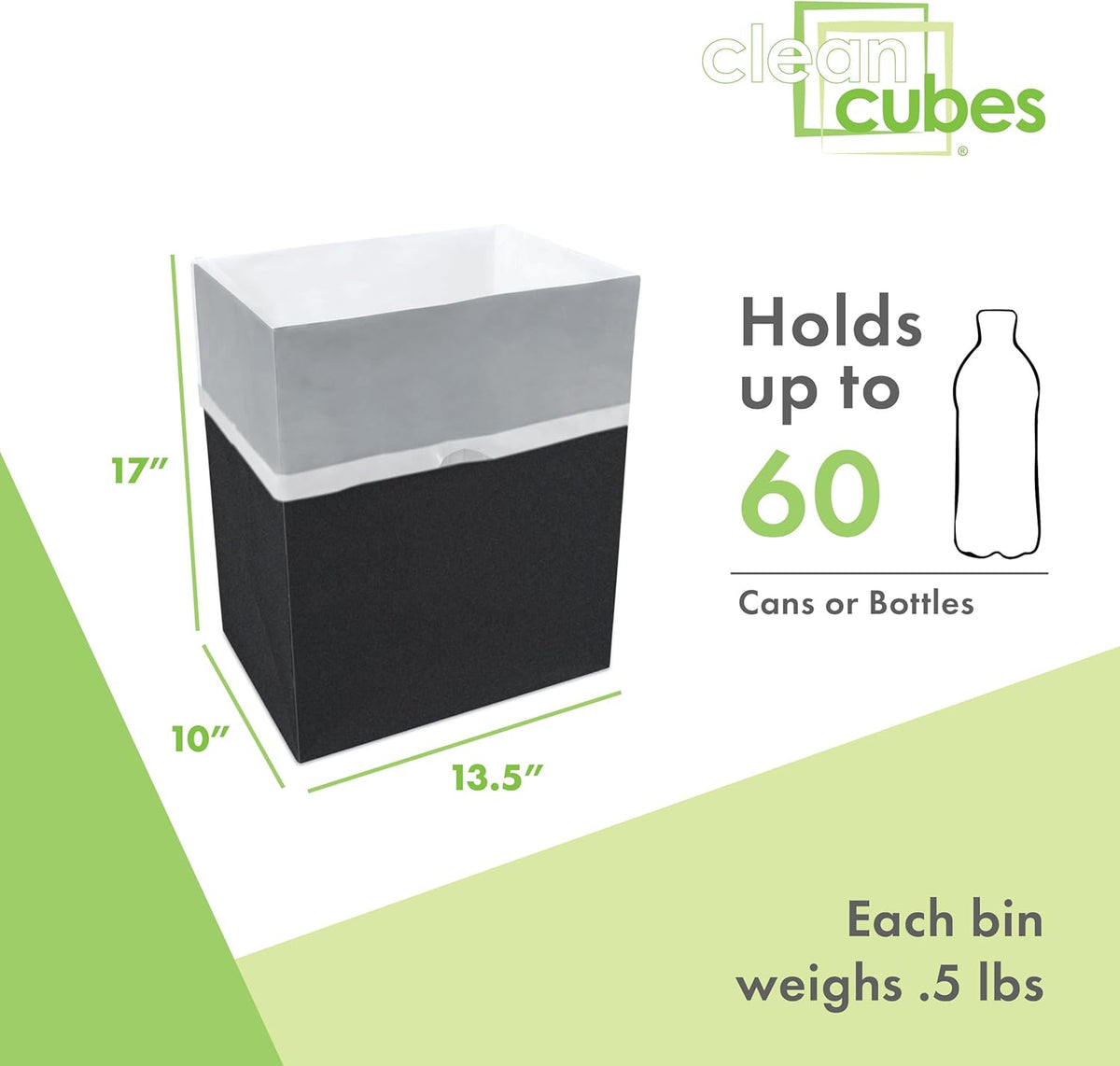 13 Gallon Disposable Trash Cans (6-Pack) with Fitted Trash Bags - Reusable Garbage and Recycling