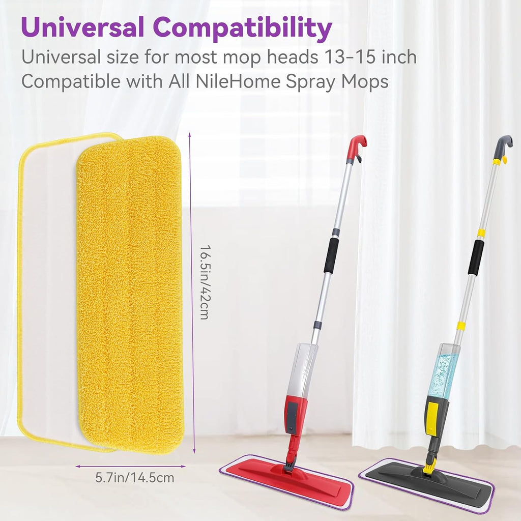 16.5 inch Microfiber Mop Pads for Rubbermaid Reveal Spray Mop and Any 16.5" Flat Mop - 10 Pack