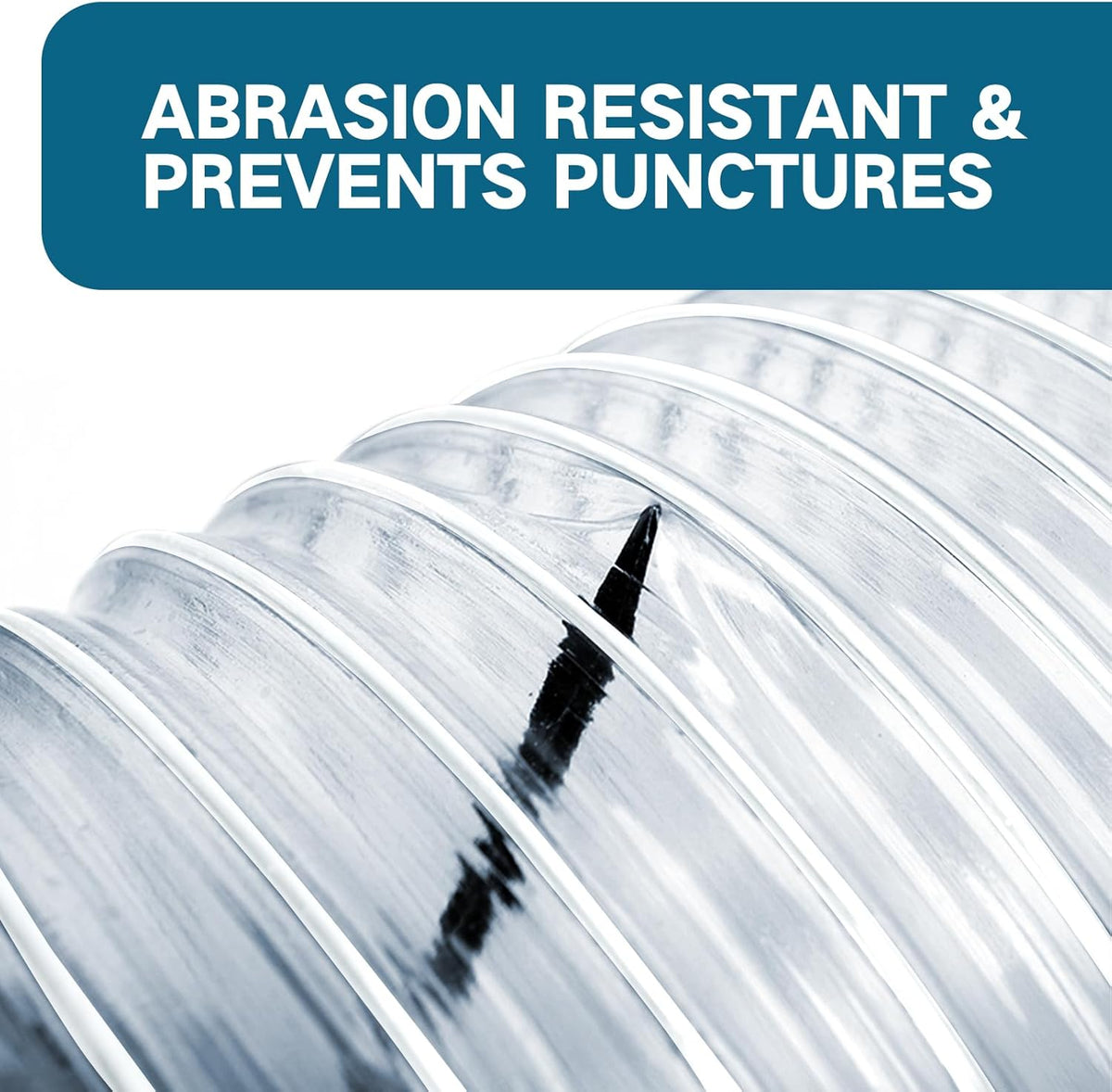 PVC Dust Collection Hose 3" x 10', Flexible Dust Collector Hose, Puncture Resistant Carbon Steel