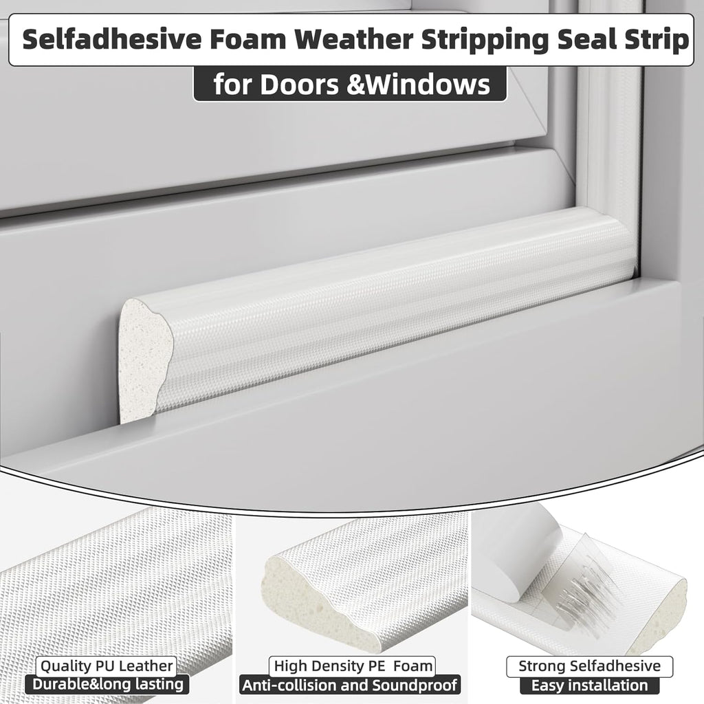 3 Pack*16.4 Ft Weather Stripping Seal Strip for Doors,Soundproofing Window Insulation Draft Stopper