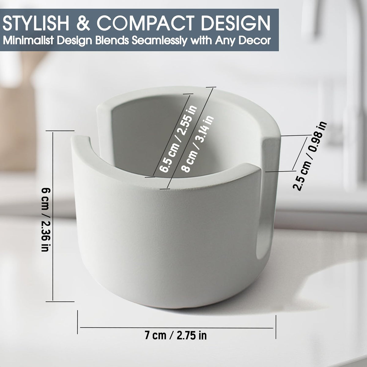 MOPHONICHOME Sponge Holder, Stone Sponge Holder for Kitchen Sink - Diatomite Kitchen Sink Caddy